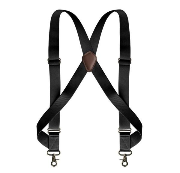 Tirantes de camionero de alta resistencia para hombres, trabajo, 25 cm de ancho, XBack con 2 clips laterales, ganchos, tirantes elásticos ajustables para pantalones grandes y altos 226431585