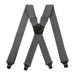 Zware werkzaamheden Suspenders voor mannen 38 cm breed Xback met 4 plastic grijper elkaar verstelbare elastische broekbeugelbeugels Braces band 240401