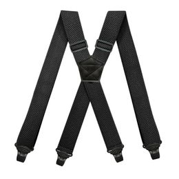 Zware werkzaamheden Suspenders voor mannen 38 cm breed xback met 4 plastic grijper elkaar verstelbare elastische broekbraasbeugelbeugelsblack 2205264X