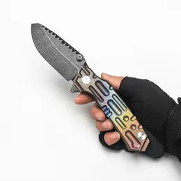 Couteau pliant lourd Rogue Shark SCK équipement de chasse tactique personnalisé équipement de plein air durable noir S35VN lame couleur titane poignée outils de survie EDC pratiques