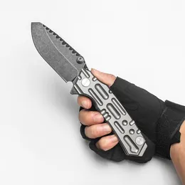 Zwaar vouwen mes Rogue Shark SCK Aangepaste tactische jagen buitenuitrusting Duurzame zwarte S35VN Blade Fashion Titanium Handle praktische EDC Survival Tools