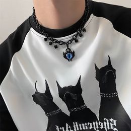 Zware industrie Demon Eye Dark Wind Niche Splicing Neck Chain Hip Hop sleutelbeen keten mannelijke ketting vrouwelijk ontwerp senior sense minnaars