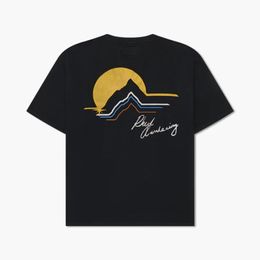 T-shirt manches courtes pour hommes et femmes, fabriqué aux états-unis, Sunset Mountain, imprimé Vintage, Skateboard, 23FW 1226