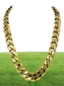 Zware heren 18K Men kettingen kettingen goud gevulde vaste Cubaanse stoepelketting ketting N276 60 cm 50cm244i3863329