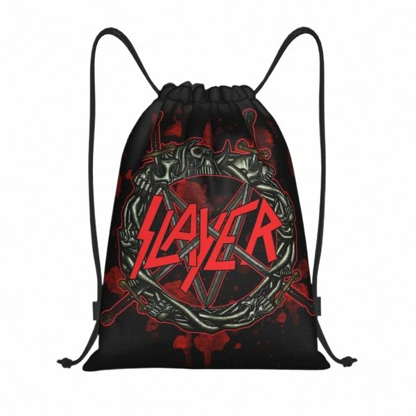 Heavy Metal Rock Slayers Logo Sacs à cordon Femmes Hommes Portable Sport Gym Sackpack Thr Band Shop Sacs à dos F1g4 #