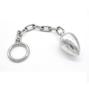 Heavy Metal roestvrij staal anale plug kont Bead volwassen BDSM Game Bondage Slave Anus Sex Toy voor unisex Device7601600