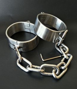 Esposas pesadas de acero inoxidable Puño de tobillo con cerradura Fetiche Bondage Bdsm Esposas de mano Restricciones Juegos para adultos Juguetes sexuales para mujeres Hombres Y3308989