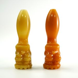 Nuevos tubos de vidrio de 4,5 pulgadas Tubos de mano de color ámbar Plataformas de aceite para bongs de vidrio para pipas de fumar XB01