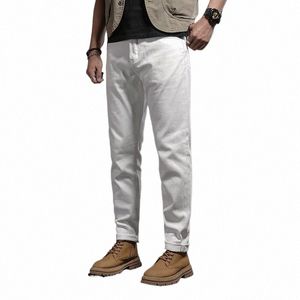 Heavyweight Fi Holes Jeans blancs pour hommes Vêtements Seedge Wed Distred Denim Pantalon surdimensionné Pantalon Roll Up Casual c2Us #