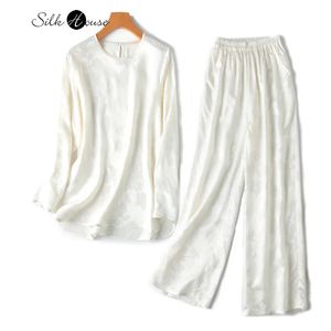 Série de robes lumineuses de soie lourde Jacquard Baroque Bouton en relief Pantalon à manches longues Split à manches longues 240412