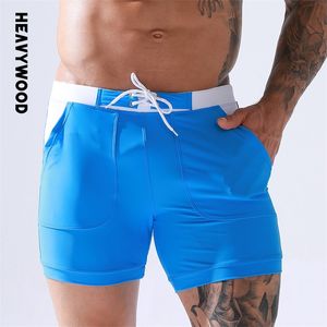 Short de bain pour hommes d'été Heavywood Short de bain à séchage rapide Nlyon Poches avec cordon de serrage Doublure Pantalon de plage quart extensible 220425