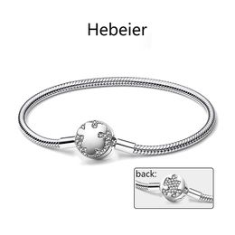 Hebeier Nieuwe Sparkle Puzzle Classic 925 Sterling Silver Snake Bot Bracelet Geschikt voor charme Bead Pendant DIY Fijne sieraden Gift