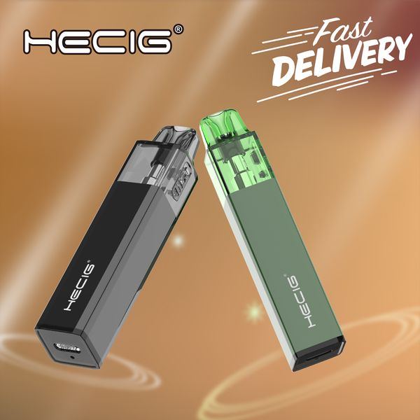 HECIG 600 Puff Vape Authentic Vapers Authentic Vapers Mesh Coil Recargable Los cigarrillos electrónicos se pueden rellenar con E-liquid 0% 2% 3% 5% 12 Sabores Sistema de lápiz