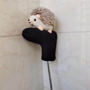 Hedgehog golf putter magnetische hoofddeksel gebreide pluche handgemaakte hoofddeksel drop 240116