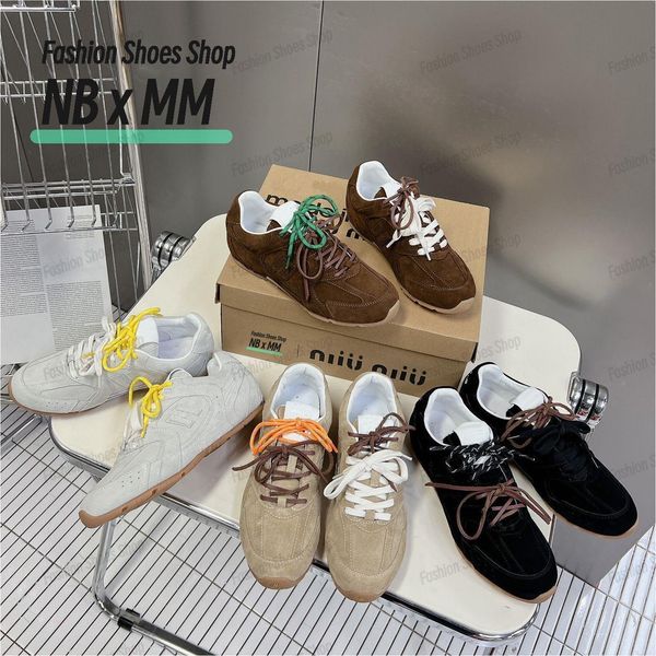 Excellente qualité Miui Casual Sneakers Chaussures CO SHOIRS DE BRANDE CHAUSSIONS POPULAIRES Fabrics en cuir en cuir en cuir à deux couches