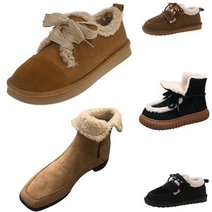 Cubra el pelo Cordero Botas de tacón de diseñador cortas para mujer Cálido invierno Marrón Negro Felpa al aire libre Zapatos de mujer de algodón cómodos EUR 72 Com 41 mesa