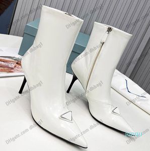 Altura del tacón 8.5 Dedos puntiagudos Cremallera Cuero de vaca Negro clásico para fiesta Zapatos de vestir sexuales Moda elegante Botas de nieve de invierno Zapatos casuales para exteriores