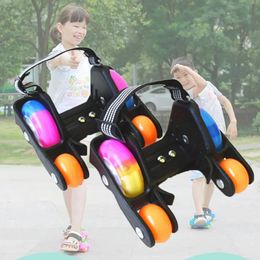 Zapatos de patín con ruedas de tacón, 4 ruedas, deporte deslizante, niños, niñas, Led, Pu, goma, ajustable, intermitente, herramientas de movilidad, Pulley240129