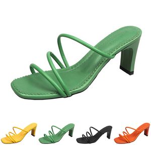 Tacones de moda sandalias zapatillas altas zapatillas gai triple blanco rojo rojo amarillo verde color marrón73 2