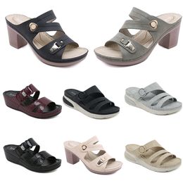 Talons chaussures sandales été 2024 Surface Femmes Mesh Low Leisure Mom Noir blanc rouge vert grand taille 36-42 O15-1 Gai 545 252 970