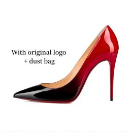 Talons Chaussures femme Designer Bottoms Red Bottoms talons chaussures de créateurs minces classiques en cuir authentique Toes pointues STILETTO