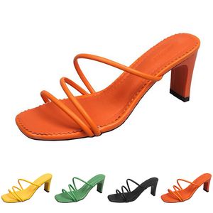 Talons pantoufles femmes sandales chaussures de haute couture gai triples blanc noir rouge jaune jaune brun couleur 74 727 344
