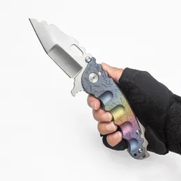 Heeter Knifeworks Zakmes Man of War Tactical Survival Tools Strong S35VN Blade Custom Colourful Fashion Titanium Handle Heavy Outdoor Equipment Pocket EDC