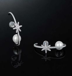 Joyería Hefang, pendientes de perlas originales con paquete de nieve, pendientes de meteoritos minoritarios ligeros de lujo para mujer, Plata de Ley 925 3509896