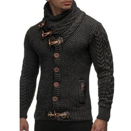 HEFLASHOR 2018 automne hiver pull Cardigan hommes marque décontracté mince chandails mâle chaud épais couverture pull à col roulé 3XL