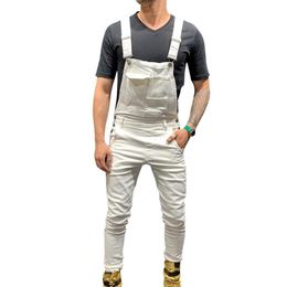 Heflashor Men verstelbare schouderband slanke denim overalls slabib broek jumpsuit mode overalls joggers heren Suspender Pants 20192608