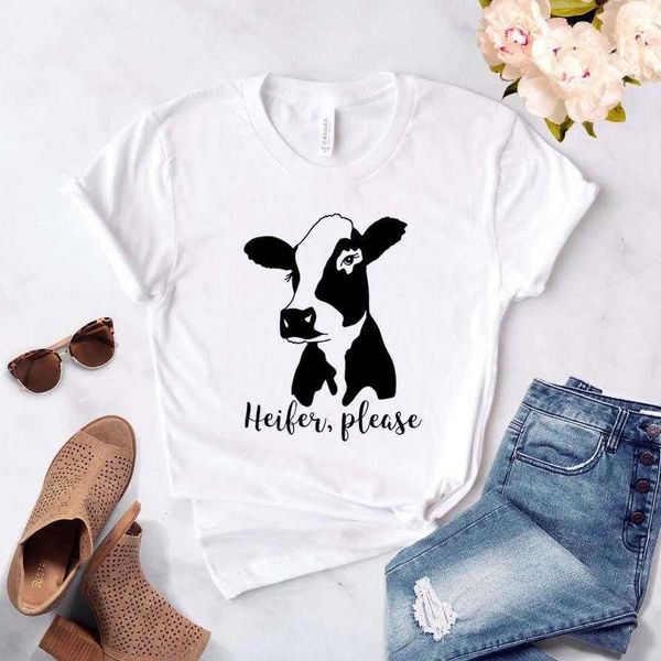 Génisse s'il vous plaît Té vache femmes T-shirt femmes décontracté Hipster drôle dame Yong haut pour fille