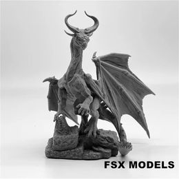 Hoogte 15 cm Blik Denken Draak Hars Model Fantasy Figuren Model Kit Ongeverfd Beeldjes Miniatuur Collectie 240116