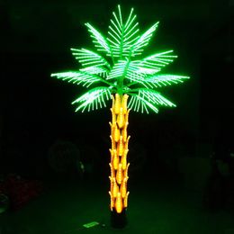 Altura 3 metros de ancho 2 metros 16 hojas planta artificial árbol luz PVC cocotero artificial luz led palma palmera luz