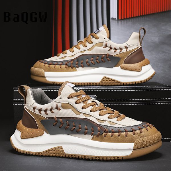 Chaussures augmentant la hauteur Designer hommes couleur britannique Patchwork hauteur augmentant casual chaussures plates mocassins Sport marche baskets Zapatillas Hombre 230822