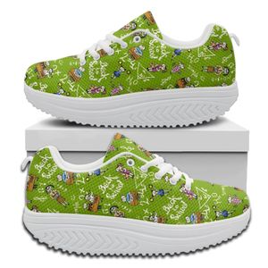 Hoogteverhogende schoenen INSTANTARTS Wiskundige Formule Platformschoenen Groen Voor Dames Lerarendagcadeau Sneakers Comfortabele hoogteverhogende schoenen 231213