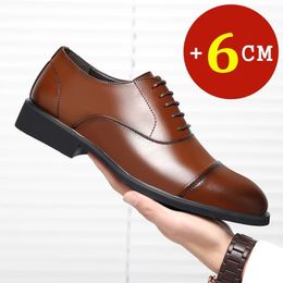 Chaussures augmentant la hauteur hommes plus grand ascenseur 6CM semelle intérieure Invisible pour les hommes quotidiens rehaussent les Oxfords de mariage bureau mâle 240102