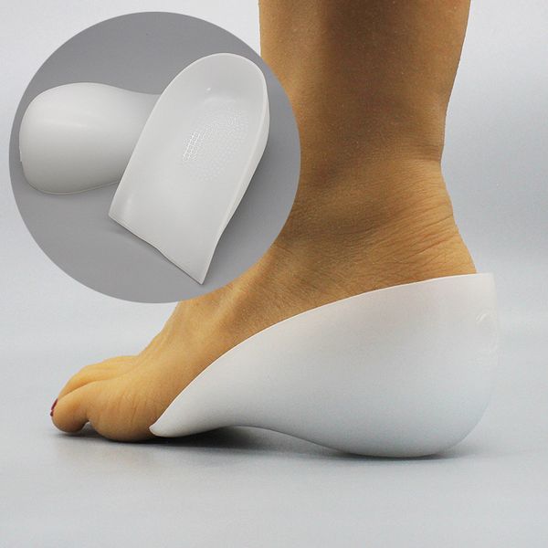 Coussin de rehaussement Chaussettes en silicone Traitement des pieds Talon Gel Demi-semelle Bionics Absorption des chocs Anti-douleur Pu Hauteur augmentant