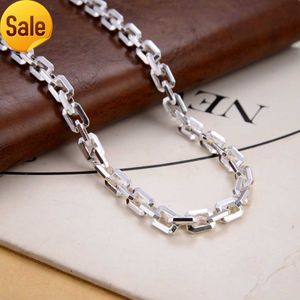 Hele OEM 925 Silver Mens Chain ketting Zeswoorden Gegraveerde Mantra Clasp Thai Silver Retro Fashion Punk Vajry Pestle Silver Chain