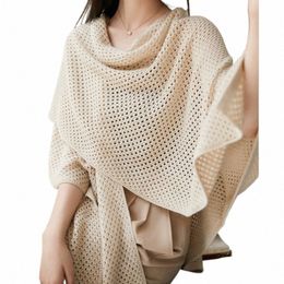 Heliar évider Cardigan châle Air-cditiing chemise pull Cape manteau solide tricoté lâche bureau châle laine printemps g53s #