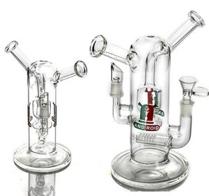 Helix cycloon glazen bong zulke ingewikkelde dubbele recycler waterpijp bubber waterpijp heady bogn in zeer stevige glazen olierigs 14,4 mm mannelijk gewricht