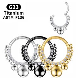 Helix Piercing Kraakbeen Hoepel Neusring Titanium Septum Industrials Zirkoon Goth Tragus Body Clicker Oorbellen Vrouw Sexy Sieraden