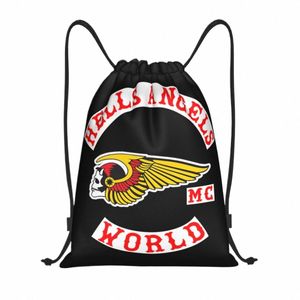 Hell Angel Motorcycle Club Sac à dos à cordon de sport Sac à dos de sport Sac à dos pour travailler g2zJ #