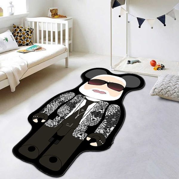 Muebles para el hogar Área de regalo Hypebeast Alfombra Salón Dormitorio Guardarropa Escaleras Alfombra de oso de dibujos animados Alfombra de ladrillo de oso Sala de estar creativa de celebridades de Internet HKD231006