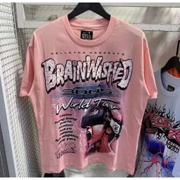 Hell Star Rappe Mens and Womens T-shirt Rapper chanteuse Wash Heavy Craft Couple de même manche courte Top Street Retro Hell Designer S-XL Cortezs Shirt Street Shirt 170