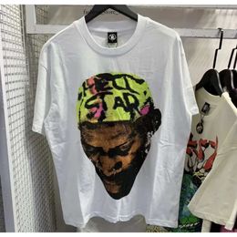 Hell Star Rappe Mens and Womens T-shirt rapperzanger Wash Heavy Craft paar dezelfde korte mouw Top Street Retro Hell Designer S-XL Cortezs Shirt Street Shirt 676