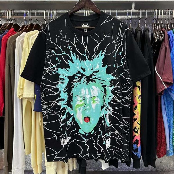 Hell Star Shirt Designer T-shirt Men's Hell Star T-shirt T-shirt pour femmes rétro Hell Star Short Watermark Handsome T-shirt T 222