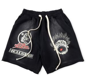 Hell Star Shorts Hommes Shorts D'été Hellstar Classique Flamme Lettre Imprimer Hommes Femmes Pantalon Court Streetwear Terry Tissu Pantalon Décontracté