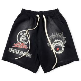 Hell Star shorts shorts pour hommes shorts de bain design de haute qualité Hellstar lettre de flamme classique imprimé tissus éponge de rue pour hommes et femmes dans les loisirs d'été