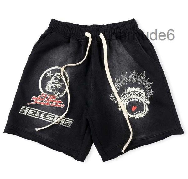 Hell Star Shorts Mens Mens Summer Hellstar Classic Flame Letter Imprimers Men Femmes Pantalon Short Pantwear Terry Tabric Coltoue Casual N40Z