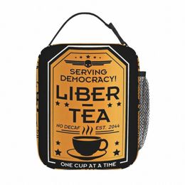 Helldivers 2 Liber Tea Merch Sac à lunch isolé pour une tasse extérieure de Liber-Tea Food Box Portable Refroidisseur thermique Bento Box Z0EV #